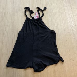 Xhilaration Kids Black Beach Cover Up Romper Size Medium 4-6 Tie Straps